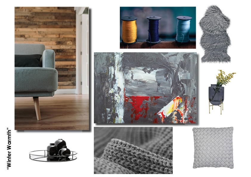 Home Styling Mood Board - Winter Colors